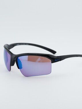 NIKE SKYLON RISE TEAM IQ7185 010 Sunglasses Black Shield Frame, Mirror Lenses